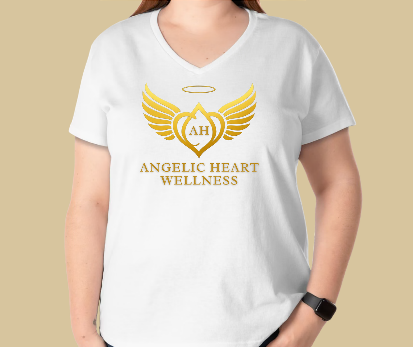 Angelic Heart Wellness – Ladies V-Neck T-Shirt