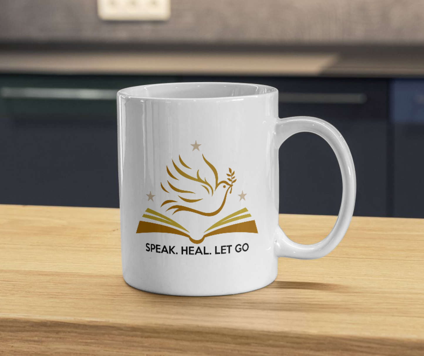 Speak. Heal. Let Go. – 15 oz Coffee Cup