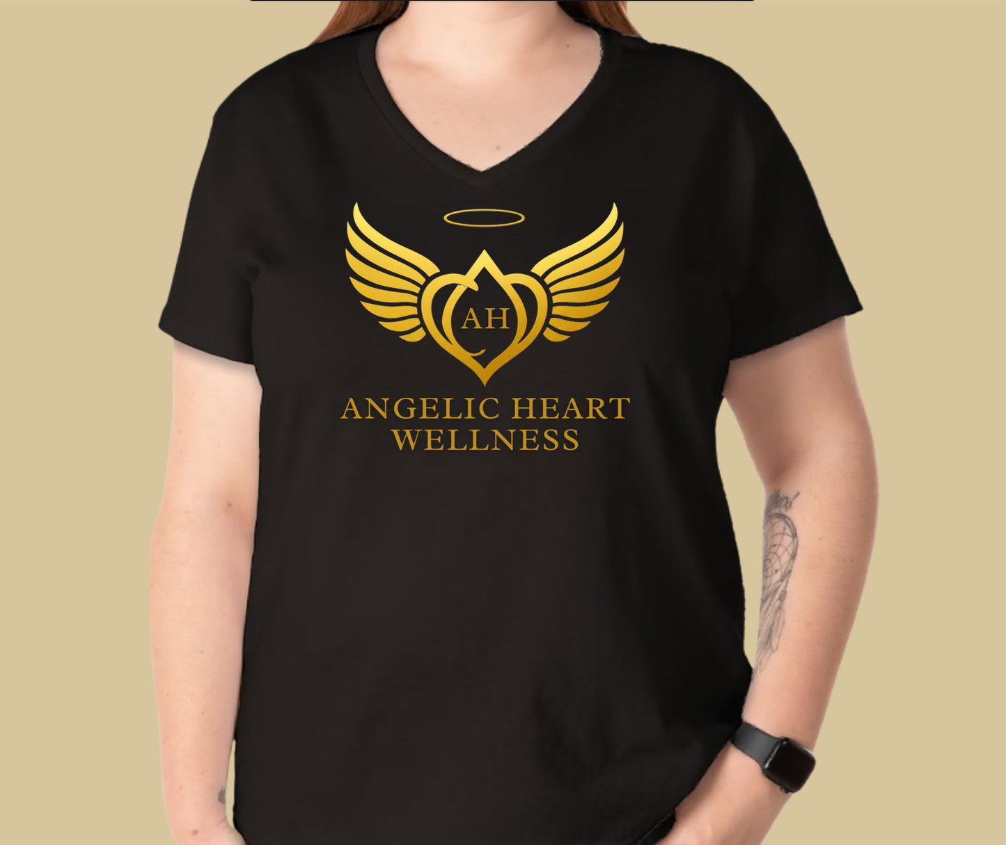 Angelic Heart Wellness – Ladies V-Neck T-Shirt