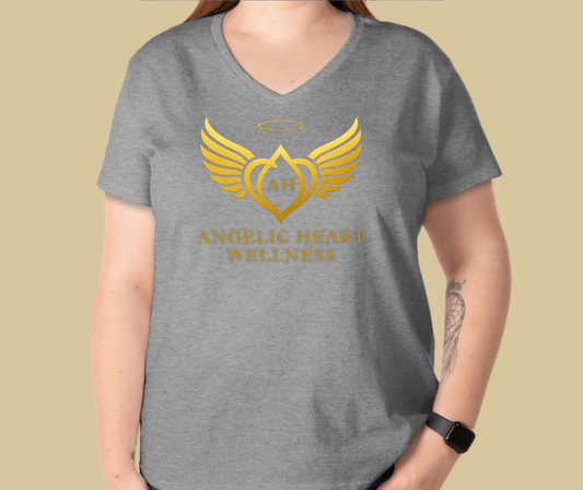 Angelic Heart Wellness – Ladies V-Neck T-Shirt